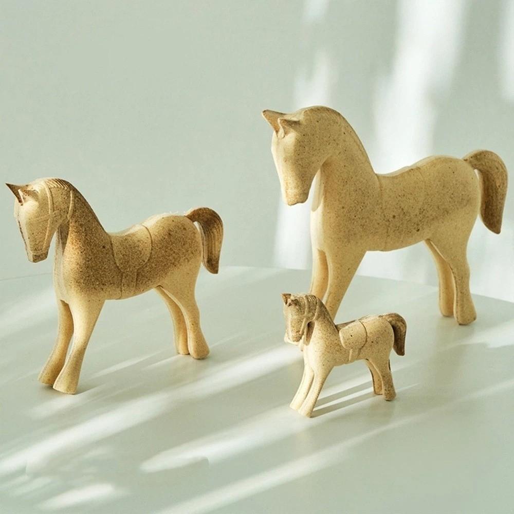 Handmade Wooden Horse Farmhouse Style Blank Animal Figurine Tabletop Display