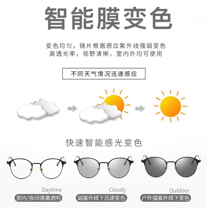 Очки с круглой оправой в простом стиле, металлическая оправа, полная оправа, оправа-бровь, простые очки, меняющие цвет, очки с защитой от синего света, женские