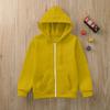 Boys Girls Children's Zip Up Hoodie Loose Solid Color Hooded Sports Shirt Sweatshirt Jacket Coats With Pocket