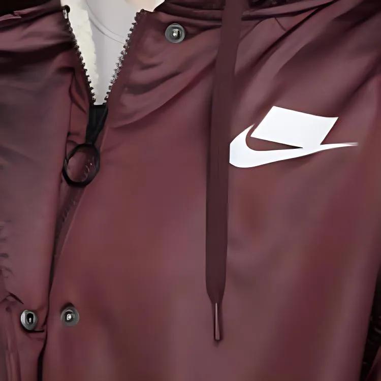 Nike Puffer Jackets Women's Dark Red Hooded Moderate (Unisex) Puffer Jackets BV3126 681