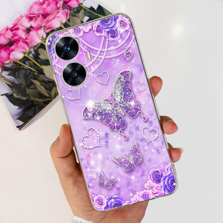 Чехол для Realme C55 RMX3710 Прозрачная крышка Модные узоры Мягкие силиконовые чехлы для телефона Для Realme C55 4G C 55 RealmeC55 Fundas