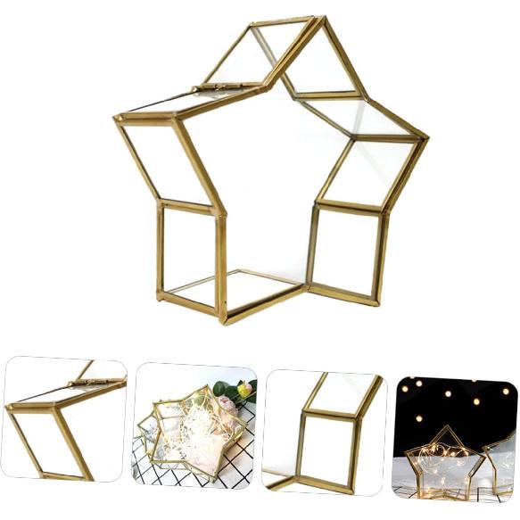Five-Pointed Star Bottle Coin Jar Star Keepsake Boxes Mini Small Wishing Bottle Glass Jar Ideal Corsage Box for Preserved Flowers Origami Stars