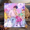 1PC Colorful Kpop cartoon Flannel Blanket Gift, Suitable for Both Men And Women, Soft Ideal for Beds And Sofa, Birthday Or Christmas Gift