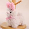 Bow Alpaca Doll Pendant Plush Toy Doll Birthday Gift Girl Doll Keychain Bag Accessories