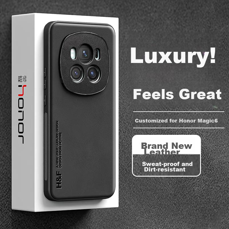 Phone Case for Honor Magic 6, Honor Magic 6 Protective Cover, Upgraded Skin-Like Matte Lens Full Protection Silicone Case - Midnight Black