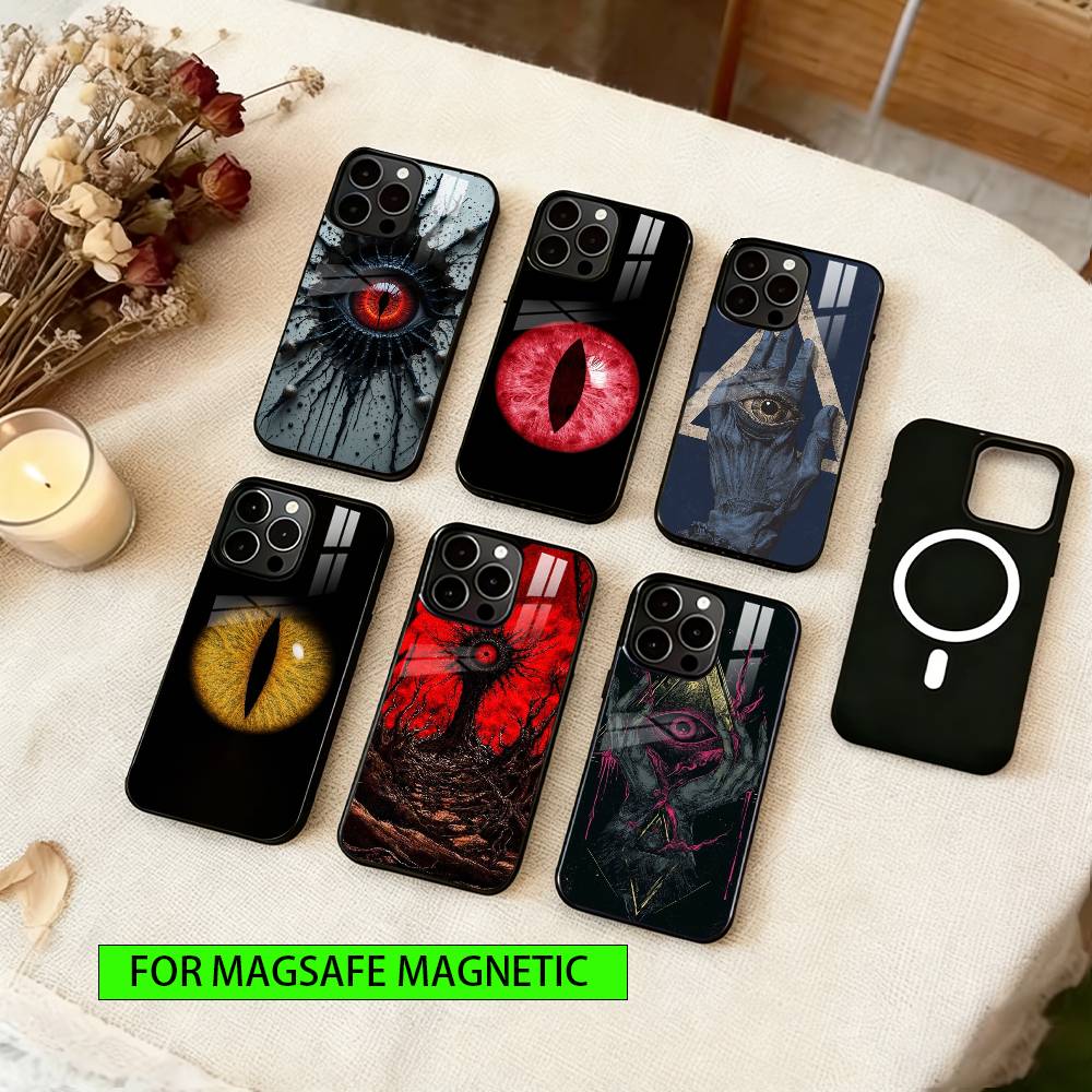 Evil Eye Phone Case For iPhone17,16,15,14,13,12,11 Plus,Pro Magnetic For Magsafe Wireless Charging