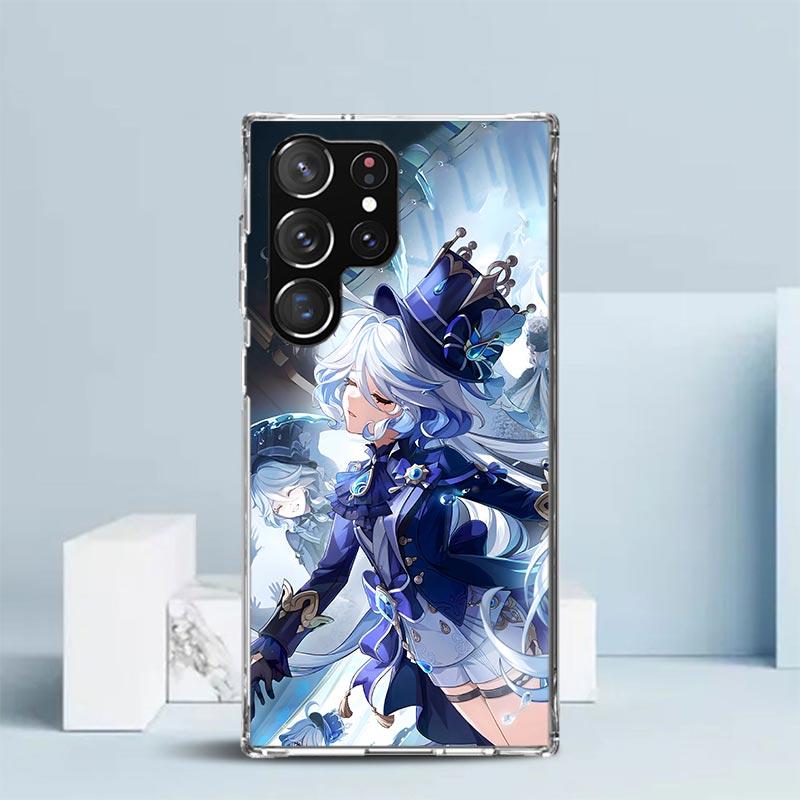 Милая Фурина Genshin Impact Мягкий чехол для Samsung Galaxy S25 Edge S26 S24 S23 Ultra Чехол для телефона S22 S21 Plus S20 FE С рисунком