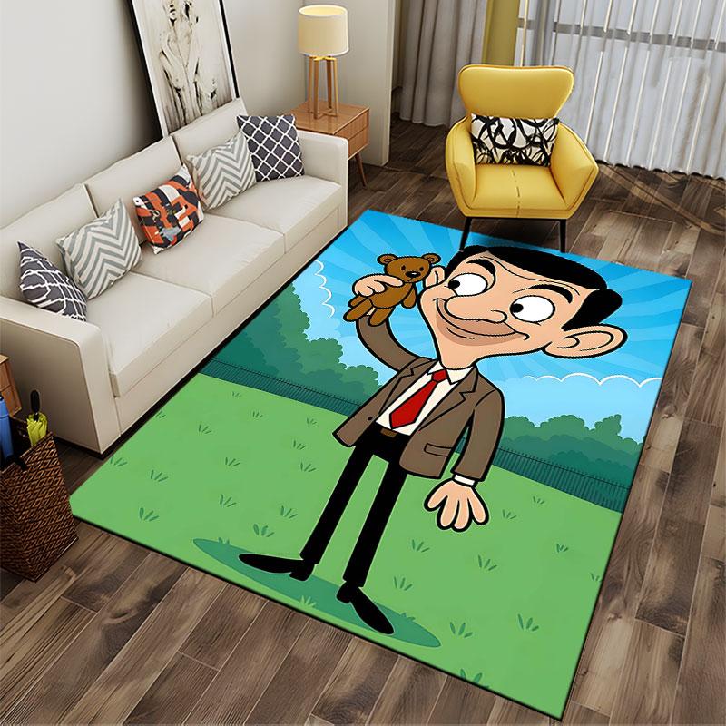 Cartoon Man with Teddy Bear suitable as a non-slip mat for the living room or bedroom sofa