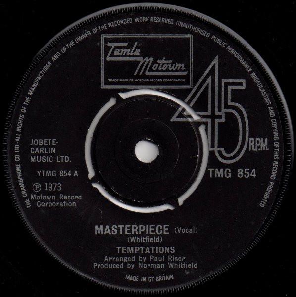 7-дюймовая пластинка TEMPTATIONS - Masterpiece TMG854 Tamla Motown 1973 UK Соул/Фанк Б/У