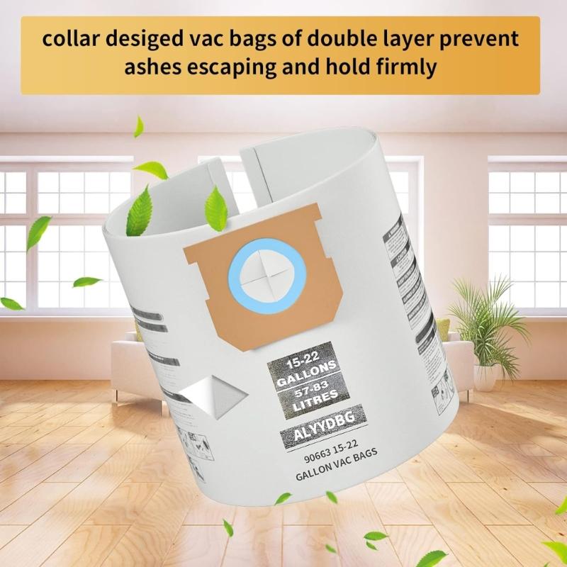 Dust Bags Replacement Vacuum Bags for 15-22 Gallon High Efficiency Dust Collection Paper Collection Filter Bag