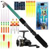 DEUKIO FISHING 127pcs Fishing Tackle Set Fishing Rod and Reel Combo Telescopic Fishing Rod Pole with Spinning Reel Floats Hooks Accessories Beginners