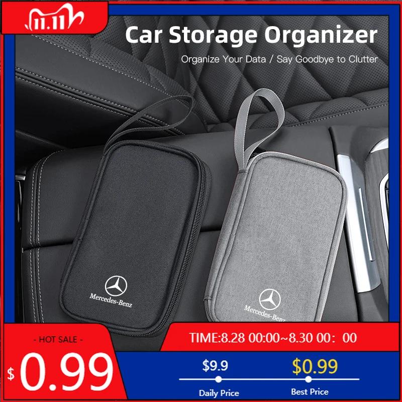 GLC GLB Car Key Bag Portable Earphone Organizer Data Cable Storage Bag For Mercedes Benz AMG W204 W205 W203 W211 W212 W213 W201