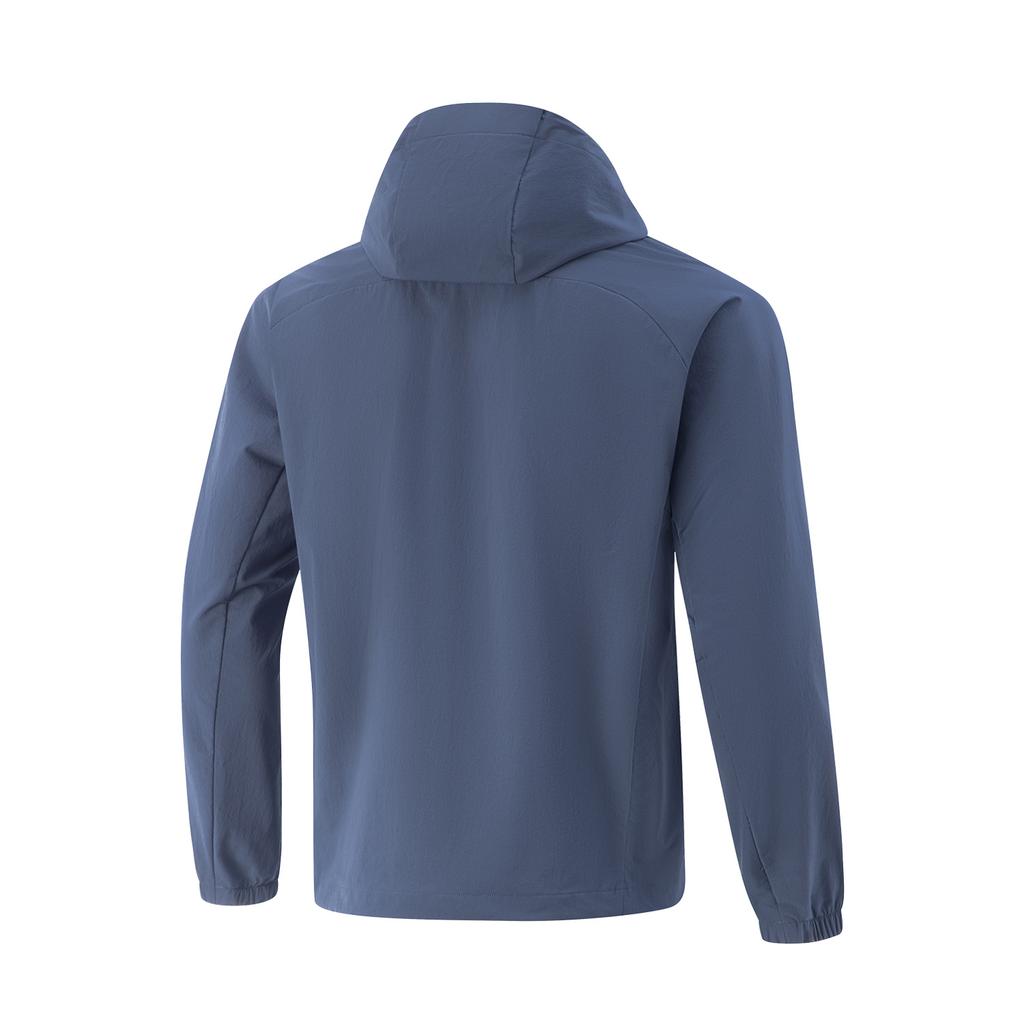 Li-Ning Comfortable Simple Versatile Hooded Zipper Solid Color Sports Jacket Men Jackets Moonlight-Blue AFDV675-10
