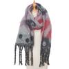 Female Warm Shawl Autumn Winter Thick Love Wave Print Scarf Tassel
