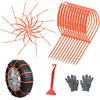12 Pcs Snow Tire Cha - Portable Plastic Non-Slip Anti-Skid Traction Cables For Winter Driving/Fits Most Cars, SUV & Trucks/Emergency Use/Easy To Tall