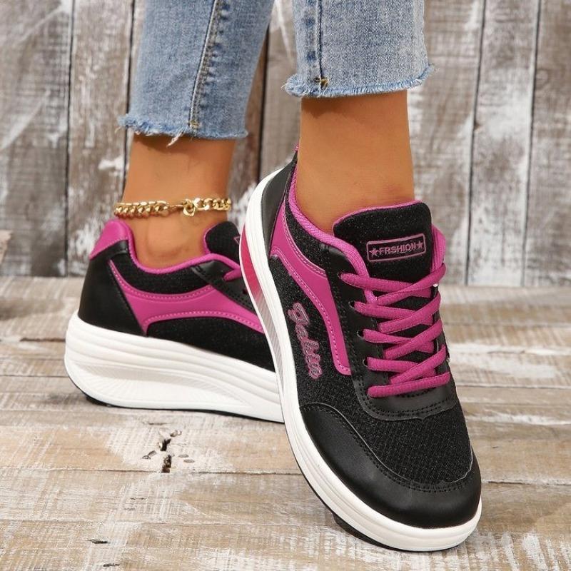 Женская мода, новые вулканизированные туфли на платформе, однотонные плоские туфли, повседневные дышащие кроссовки на танкетке для женщин, кроссовки для ходьбы