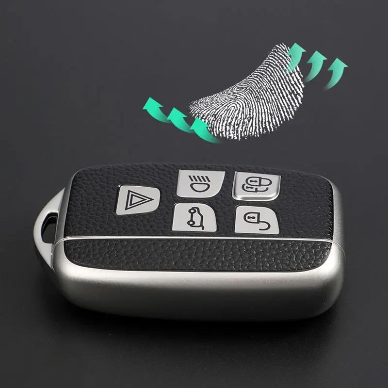 For Land Rover Range Rover Discovery Evoque Sport Velar for Jaguar XE E-Pace TPU Leather Car Remote Key Case Cover Shell Fob