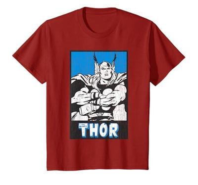 Ретро-футболка с классическим винтажным плакатом Тора из комиксов Marvel