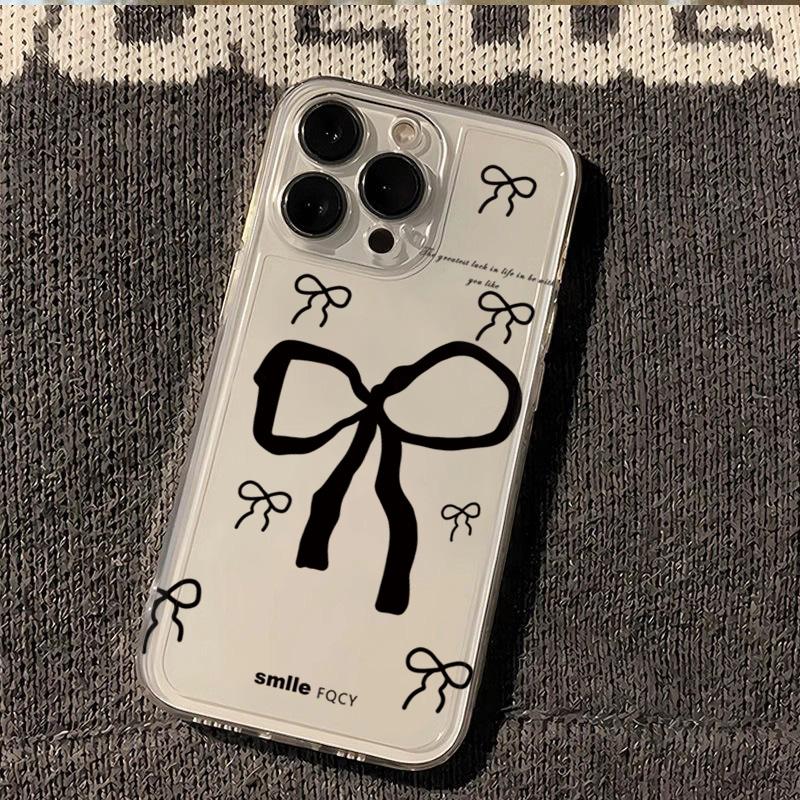 Красочный Чехол для Телефона с Маленьким Бантом для iPhone 16 15 14 13 12 11 Mini Pro Max X XR XSMax 7 8 Plus Прозрачная Мягкая Задняя Крышка из ТПУ