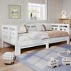 Daybed, Pull-Out Bed, 90 x 200cm, Solid Pine, with Second Sleeping Space And Roll-Up Slatted Frame, Heart-Shaped Bed,