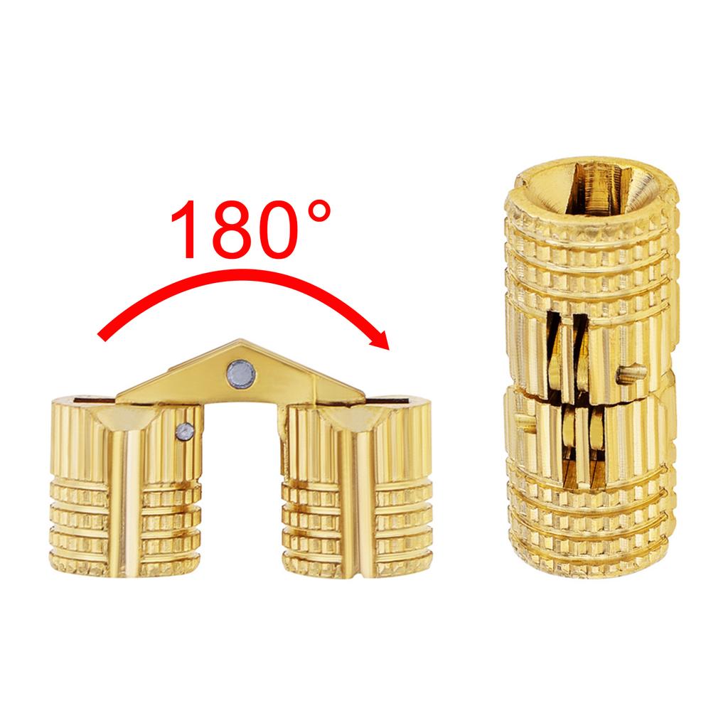 8 Pcs 8mm Invisible Brass Barrel Furniture Hinges, Fit for DIY Jewelry Box Hand Craft with 16 Pcs Screws,8 Mm High-speed Steel Drill