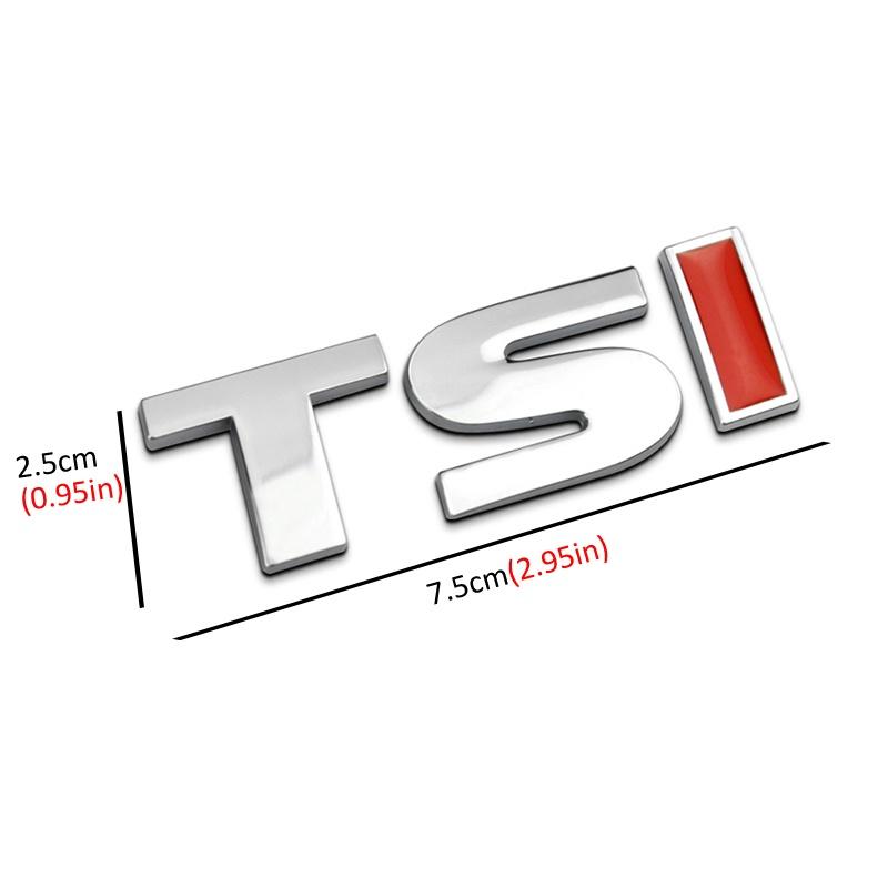 1Pcs 3D Metal TSI Car Side Fender Rear Trunk Emblem Car Styling Badge Sticker Decals for VW Volk+swa+gen Sagitar Golf Magotan Polaris Boracay