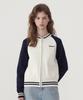 Covernat Женский вязаный кардиган на молнии в стиле varsity, темно-синий
