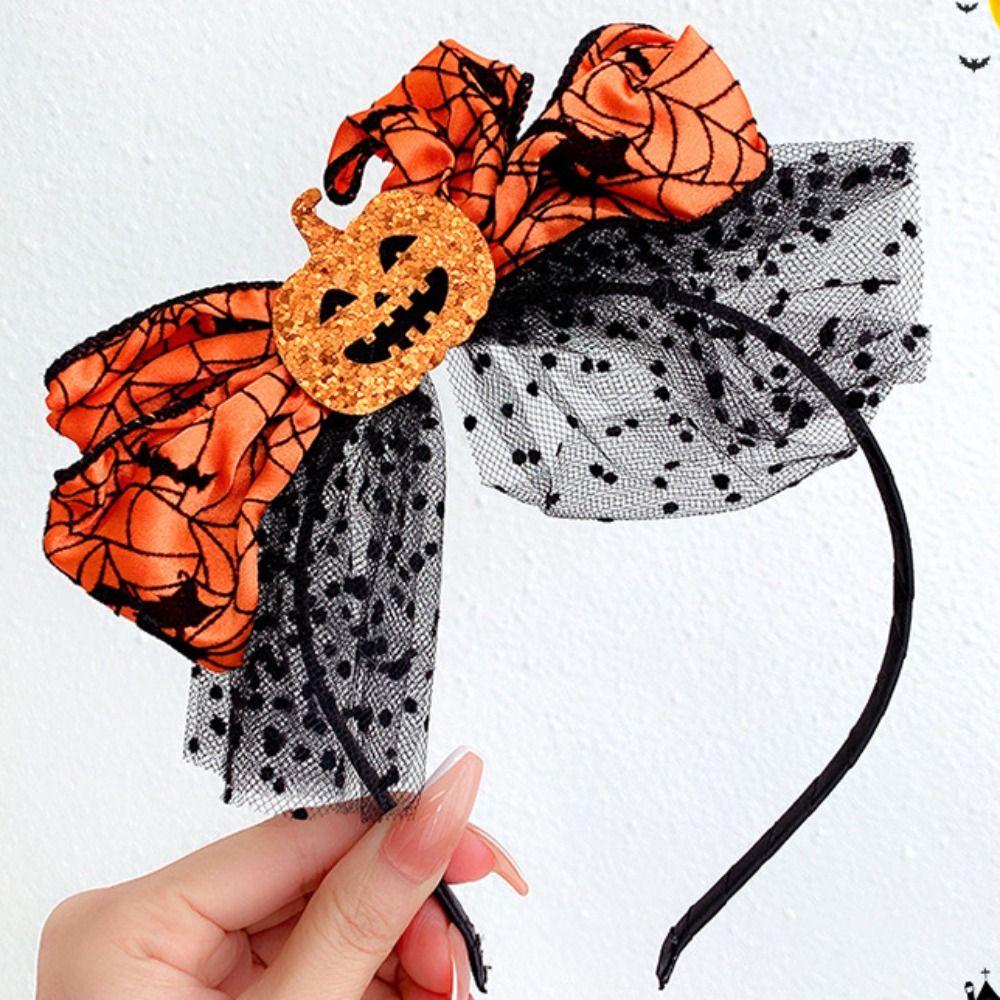 Повязка на голову в виде паука, сетчатая повязка на голову в виде тыквы, новинка, обруч для волос на Хэллоуин, украшение для косплея