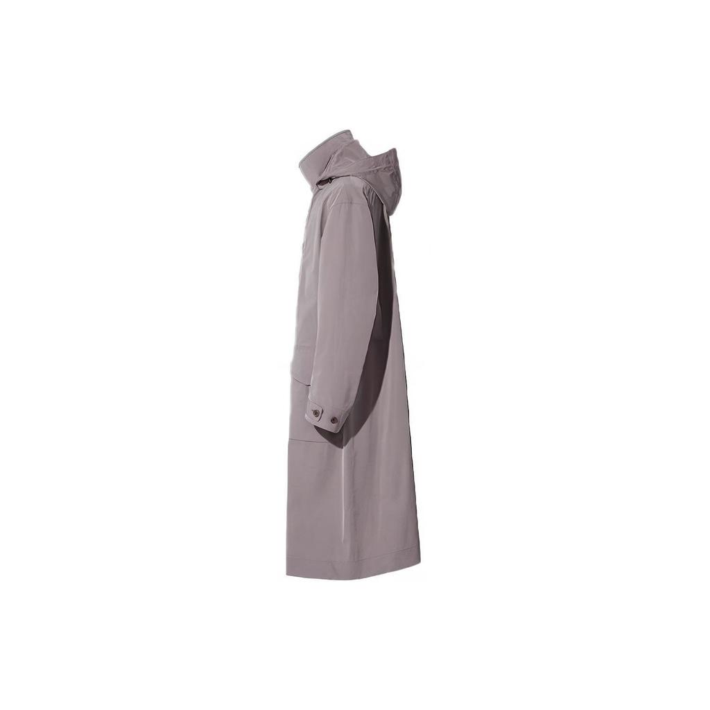 Uniqlo X Jil Sander Сотрудничество Свободный крой Длинное пальто с капюшоном Мужские пальто Дымчато-серый 440367-04
