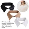 Классическая рубашка из ПУ кожи, накладной воротник, аксессуары для одежды, накидки на шею и плечи, блузка, ложный воротник