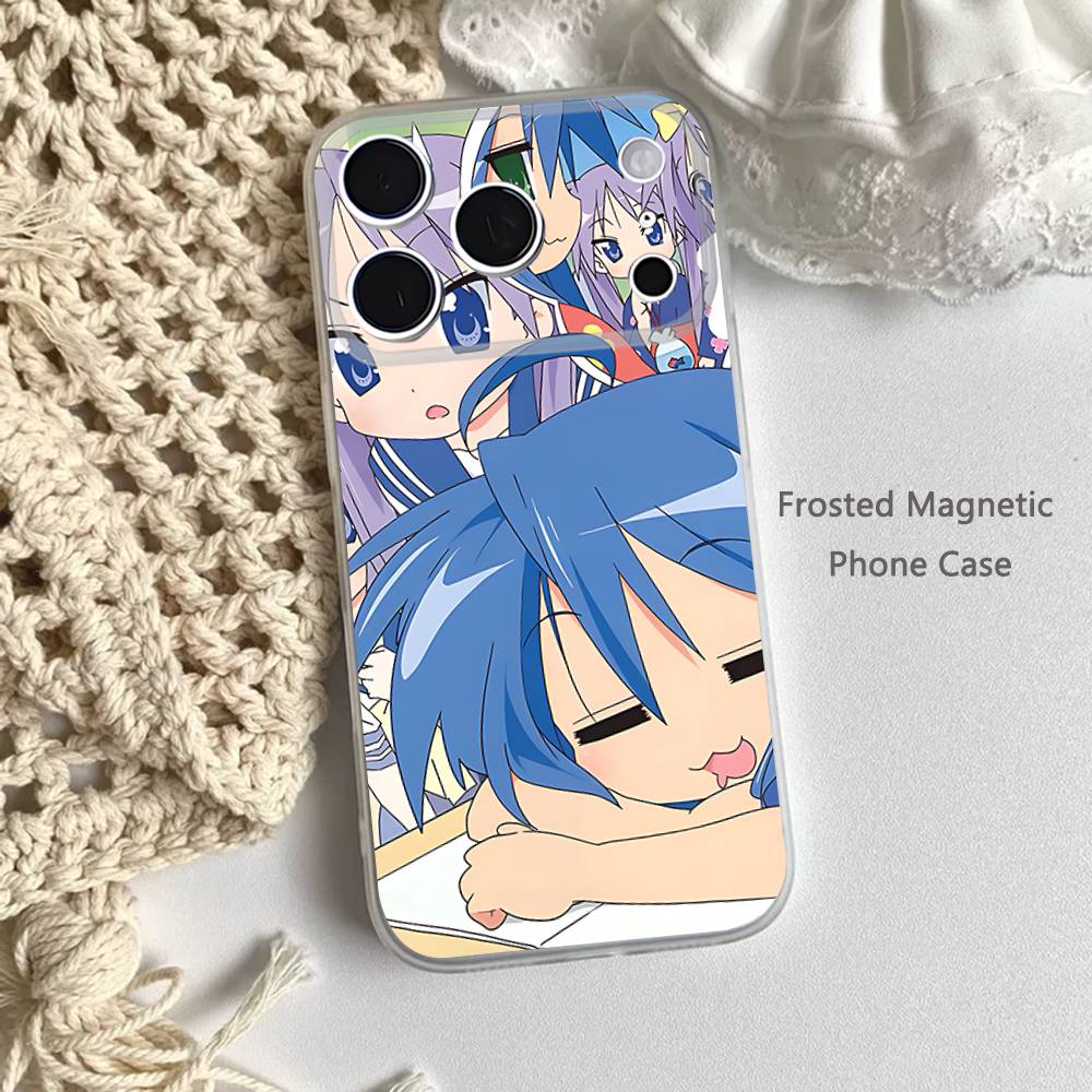 K-Konata Izumi Счастливая S-Звезда Матовый Прозрачный Магнитный Чехол для iPhone 17,16,15,14,13,12,11 Pro,Max,Plus,Mini,Air,E
