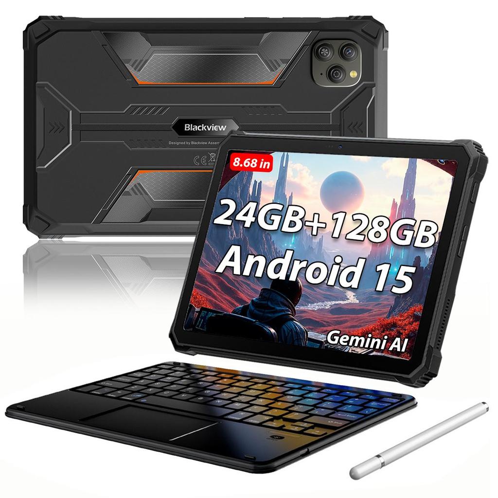 Blackview Защищенные планшеты Active 5 5G Android 15 8,68-дюймовый дисплей 8+16 ГБ ОЗУ 128 ГБ ПЗУ Планшетный ПК 6600 мАч