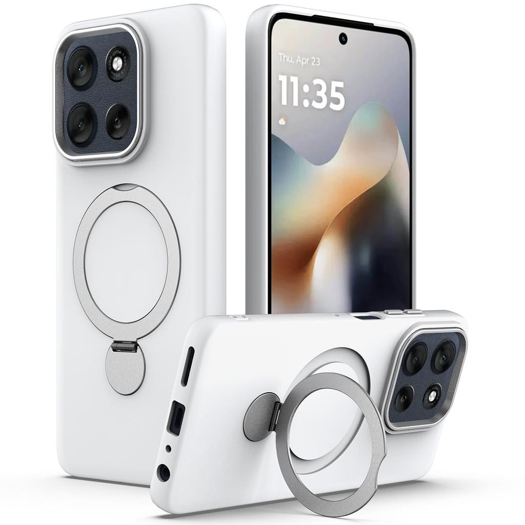 For Motorola Moto G100 Pro 5G/Moto G86 5G Magnetic Case Rotating Ring Kickstand TPU + PC Back Cover