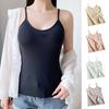 Women's Spaghetti Strap Cami Top Summer Slim Fitted Ribbed Tank Top V-Neck Sleeveless Vest Camisole Basic Layering Shirts