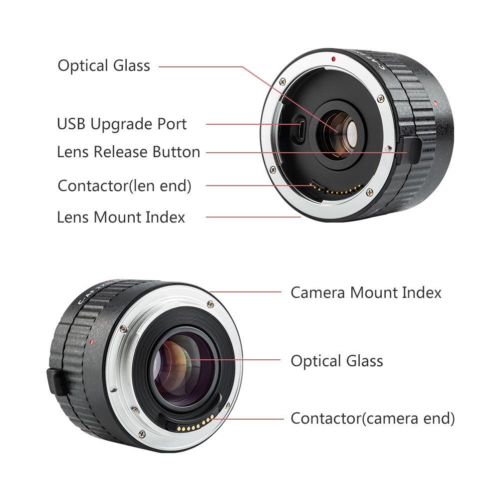 2XII Увеличитель Телеконвертер Экстендер Автофокусное Крепление Объектив для Canon EOS EF Объектив для Canon EF 5D II 7D 1200D