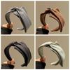 Korean Style Knit Headband Soft Stretchable Makeup Hair Hoop Crumpled Texture Wide Bezel Ladies Hair Accessories Daily Use