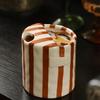Hand-Painted Striped Ceramic Coffee Mug Novelty Porcelain Tea Cup Gift Espresso Cup  Home Breakfast