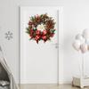 Christmas Wreath Window Clings for Wall Window Door Large Removable PVC Wreath Decals with Pine Cones Berries for Holiday Decor
