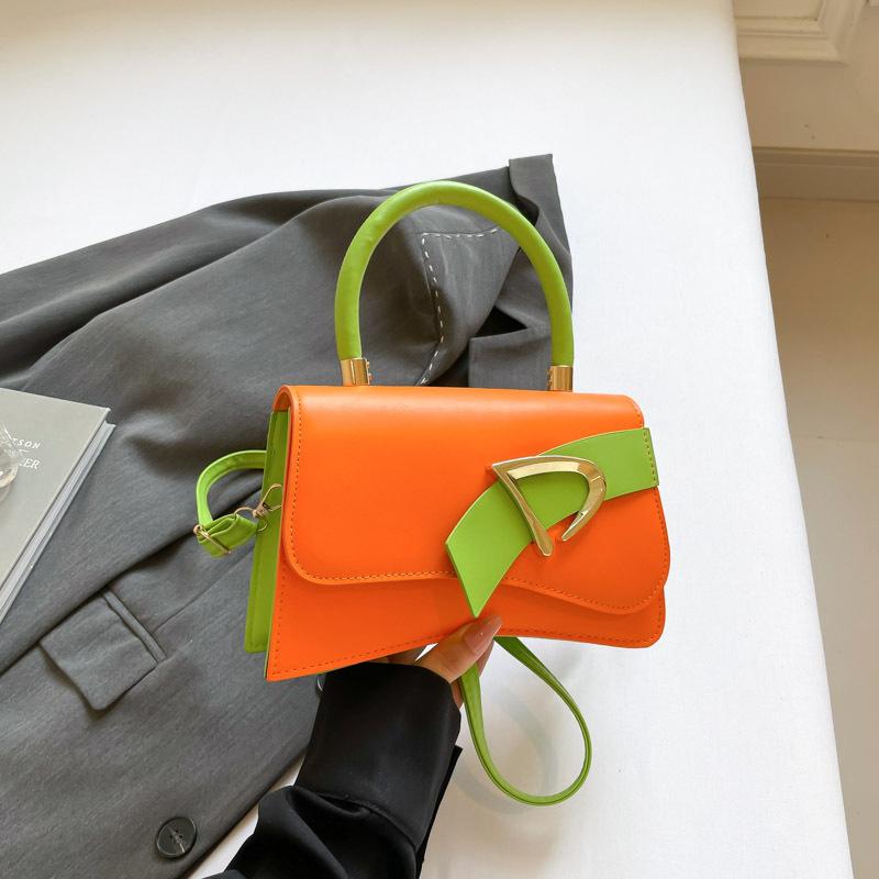 Модная контрастная расцветка Новая нишевая текстурная сумочка Повседневная универсальная простая на плечо мессенджер