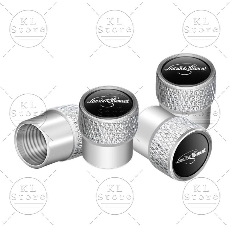 4pcs Laurin & Klement Logo Car Wheel Tire Valve Air Stem Caps Dust-proof Cover Decor For Skoda Kamiq Fabia Yaris Kodiaq Octavia