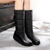 Женские зимние ботинки на толстой подошве для тепла и комфорта зимой, длинные плюшевые однотонные ботинки большого размера.