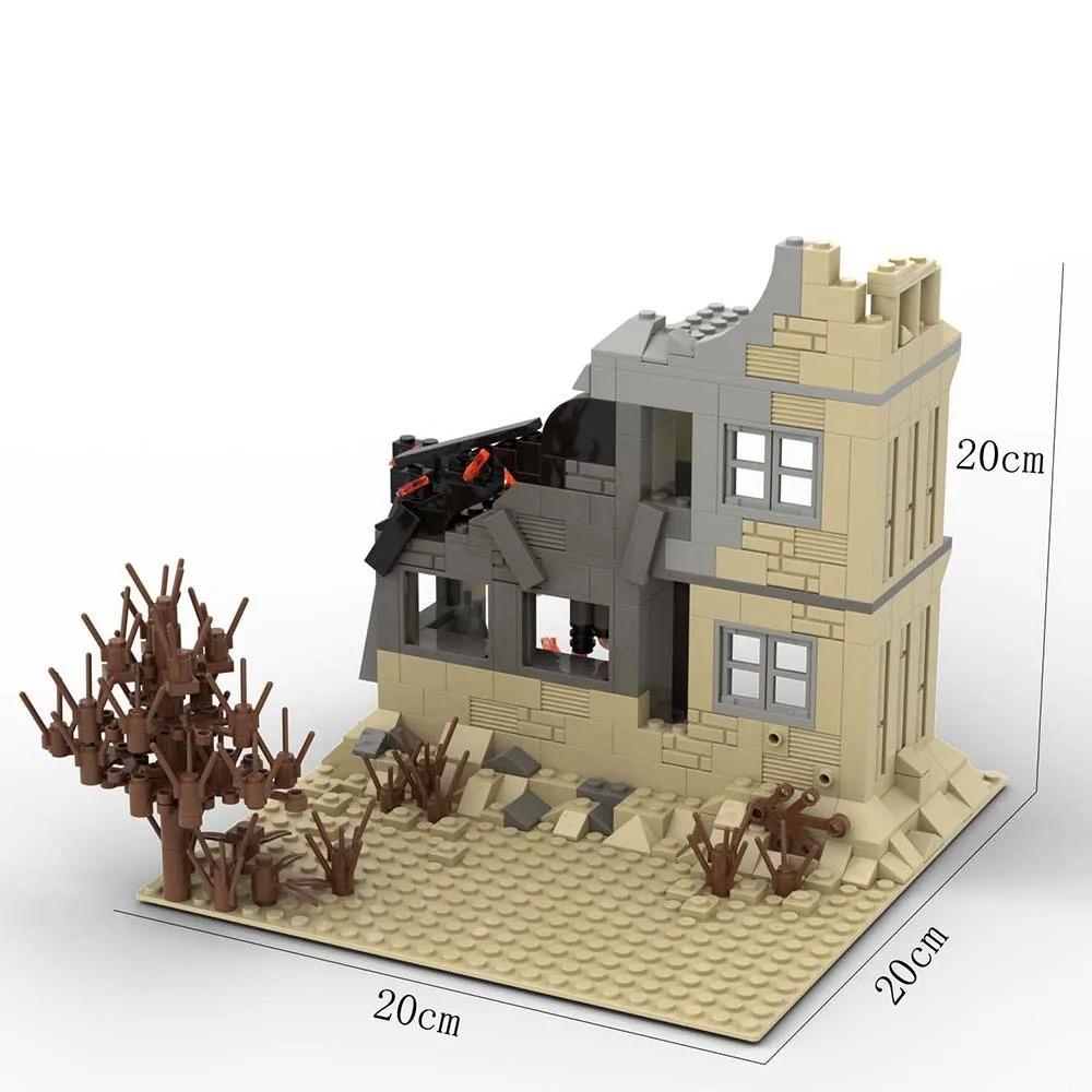 Военный MOC Второй мировой войны Маленькие руины Военная тренировочная база DIY Аксессуары Строительные блоки Кирпичики Игрушки Рождественские Подарки для детей