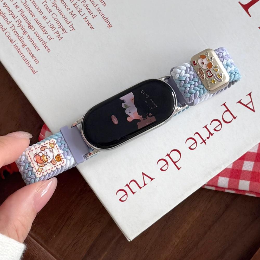 Нейлоновый тканый ремешок с магнитной застежкой и принтом с собаками для Xiaomi Band 8/9/10