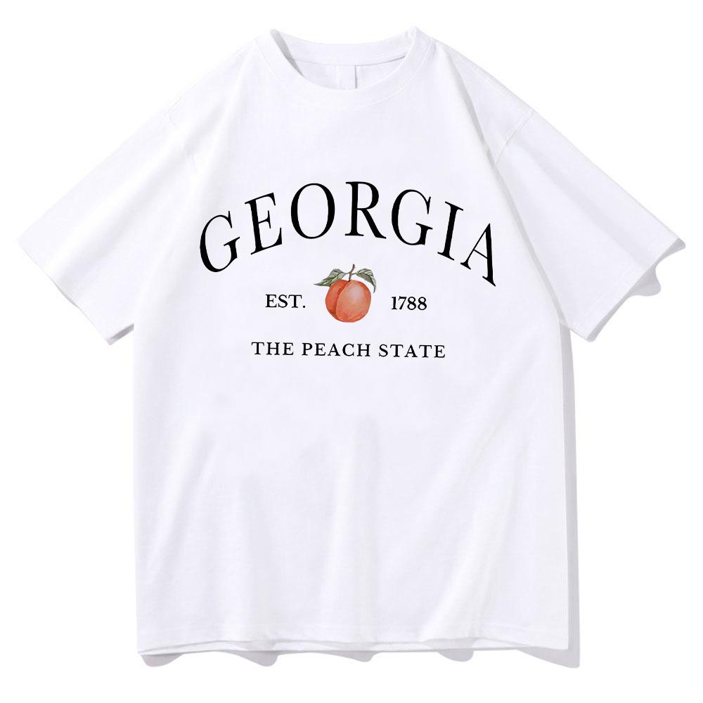 Georgia Peach Vintage Print T-shirts Ginny & Georgia 3 Hot TV Show Tees Adorable Female Clothes Summer Cotton Soft T Shirt Daily
