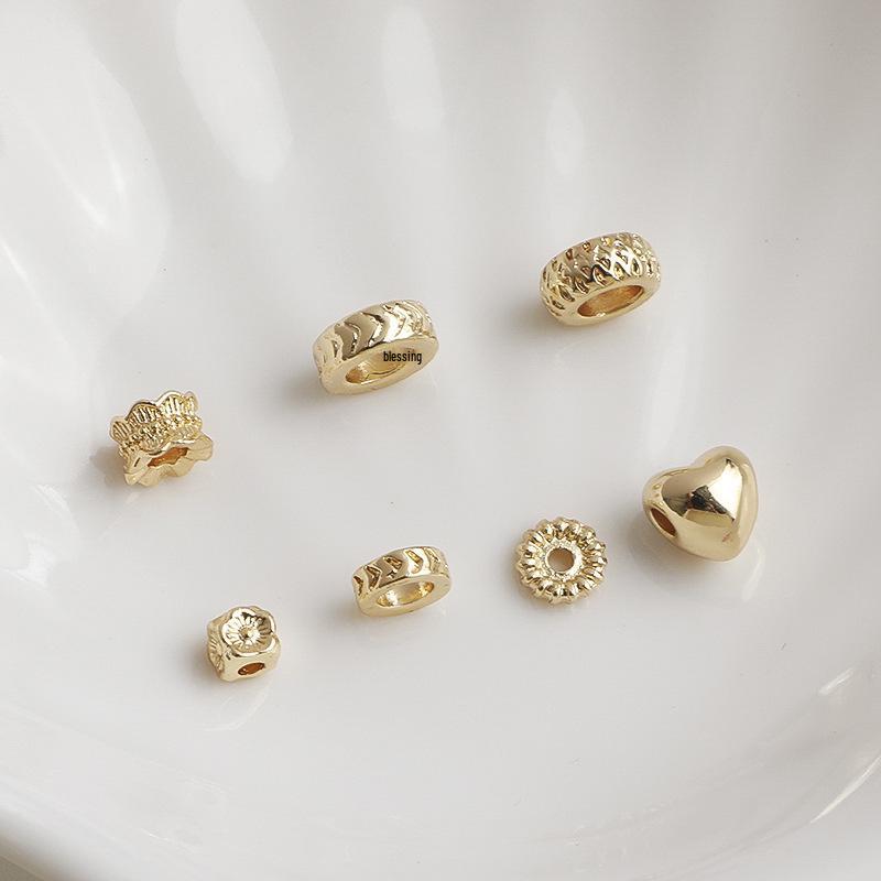 Позолоченные (14K Gold-Filled) бусины-разделители в виде цветочного колеса для браслетов и ожерелий ручной работы