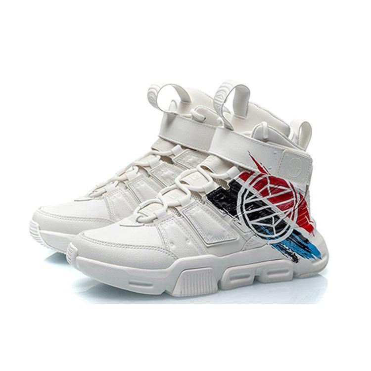Коллекция Suo от Li Ning, Wending, износостойкие, дышащие, высокие, винтажные баскетбольные кроссовки, белые, AGBN053-7