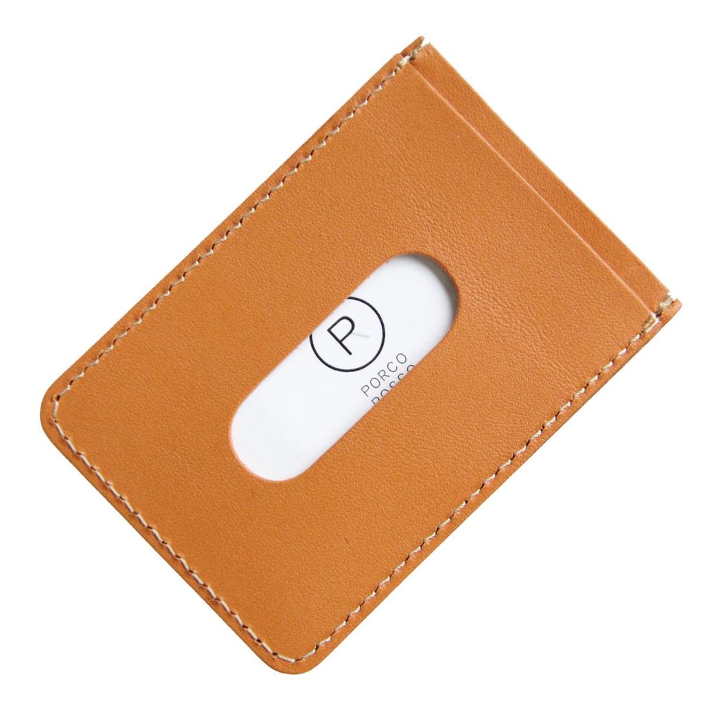 Vertical Pass Case Original Tochigi Leather Made In Japan Genuine Leather Camel [PORCO ROSSO] [sokunou]