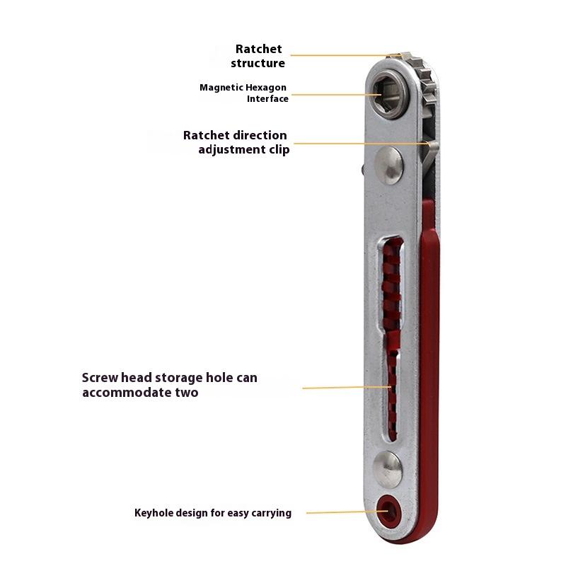Mini Fast Ratchet Wrench Screw Batch Cross Hexagon Driver Two-way Ratchet Flat Head Screwdriver