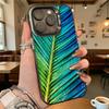 Blue and Green Plant Leaves Shockproof Phone Case for Iphone 16 15 14 13 12 11 Pro Max/Mini Anti-Scratch Premium Hard Cover