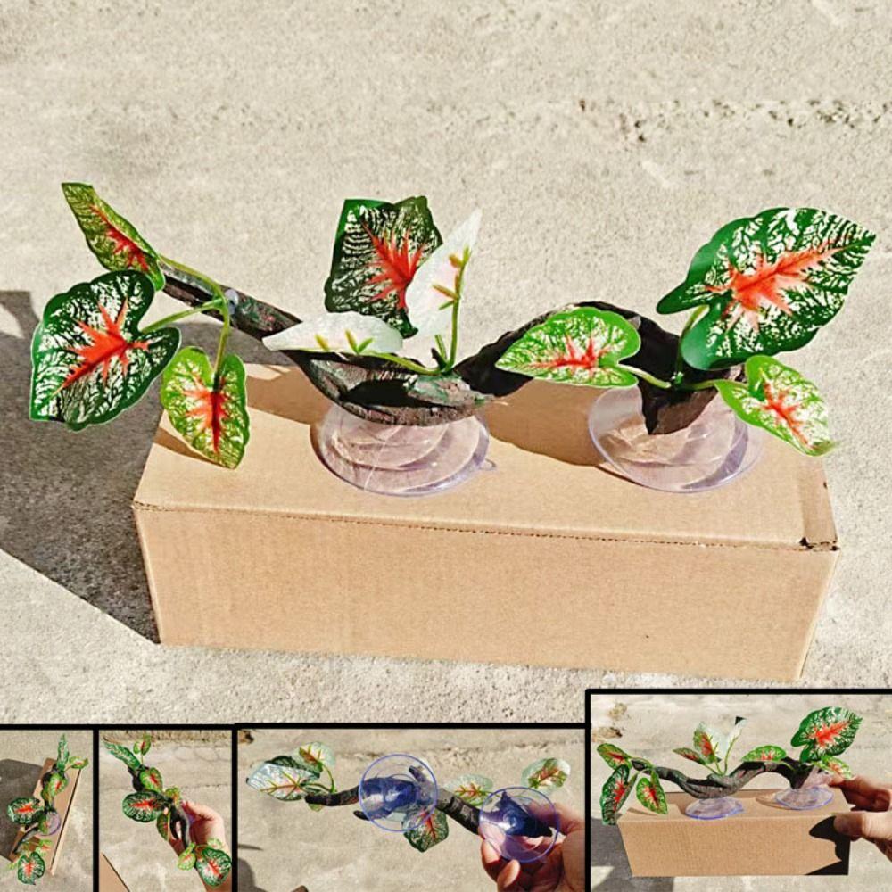 Suction Cup Reptile Climb Tree Branch Terrarium Plant Decoration Lizard